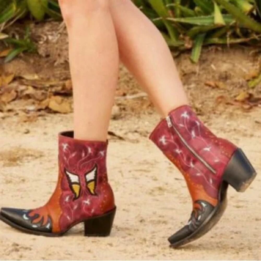 NWT OLD GRINGO Cowgirl Boots Mariposita Loquita Western Leather Brown Size 7.5